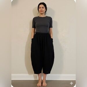 Free People Black Cropped Pants